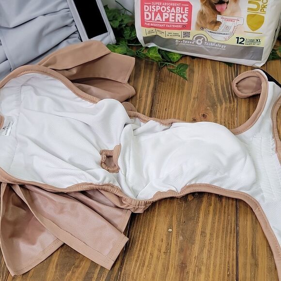 Wegreeco. Pet Skirts in Pink, Gray, and Brown. Size XL. - Picture 3 of 9